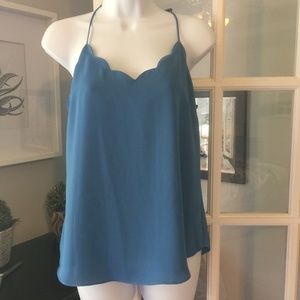 J Crew scalloped neck top